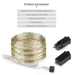 50M 100M 24V LED Christmas Lights Copper Wire Fairy Garland String Light Waterproof For Outdoor Garden New Year Party Decoration
