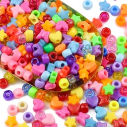200-1000pcs Acrylic Multicolor Large Hole Pony Beads For DIY Jewelry Making Christmas Necklaces Friendship Bracelets Accessories
