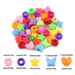 200-1000pcs Acrylic Multicolor Large Hole Pony Beads For DIY Jewelry Making Christmas Necklaces Friendship Bracelets Accessories