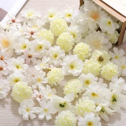 20/50Pcs Mix White Artificial Flowers Head for Home Room Decor Craft Wreath Bride Wedding Christmas Decoration Navidad 2026 Gift