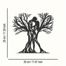 1PC Couple&Ancient Tree Metal Wall Sculpture|Flower-Adorned,Modern Craft,Halloween&Christmas Gift,Living Room/Bedroom Decor