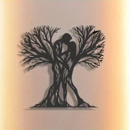 1PC Couple&Ancient Tree Metal Wall Sculpture|Flower-Adorned,Modern Craft,Halloween&Christmas Gift,Living Room/Bedroom Decor