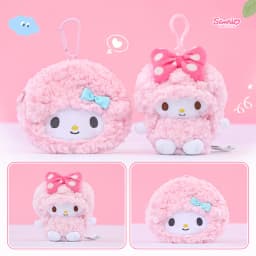 Genuine Sanrio Anime Kawaii Piano Keychain Stuffed Plush Toys Lamb Doll Pendant Pillow Ornaments Keyring Birthday Christmas Gift
