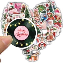 50PCS Christmas Aesthetics Stickers Notebook Bicycle Art Picture Modern Case Waterproof Coffee Darkness Graffiti Phone Sticker