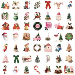 50PCS Christmas Aesthetics Stickers Notebook Bicycle Art Picture Modern Case Waterproof Coffee Darkness Graffiti Phone Sticker