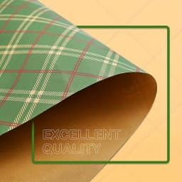 Extra Wide 43cm x 3m (16.9in x 118in) Christmas Wrapping Paper - Elegant Green & Red Plaid Pattern, Tear-Resistant Kraft Paper