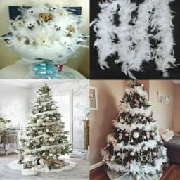 2M Christmas Tree White Feather Boa Strip Xmas Ribbon Party Garland Decor Grament Accessaries Wedding Supplies