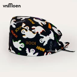 2024 New Christmas Scrubs Caps Santa Claus Print Cap Pet Grooming Agency Headcap Work Scrubs Hat Nursing dust Cap