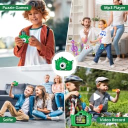 Kids Digital Camera with 32GB Card Dinosaur Mini Camera Toys 1080P HD Vlogging Photography Camera for Christmas Birthday Gifts
