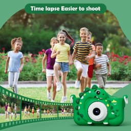 Kids Digital Camera with 32GB Card Dinosaur Mini Camera Toys 1080P HD Vlogging Photography Camera for Christmas Birthday Gifts