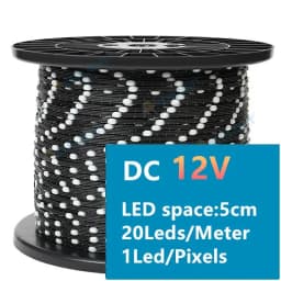 DC12V 3PIN 5cm/10cm Pitch WS2811 WS2812 LED Pebble Pixel String Light RGB Addressable Full Color IP68 Black Wire Christmas Tree