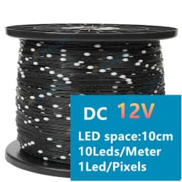 DC12V 3PIN 5cm/10cm Pitch WS2811 WS2812 LED Pebble Pixel String Light RGB Addressable Full Color IP68 Black Wire Christmas Tree