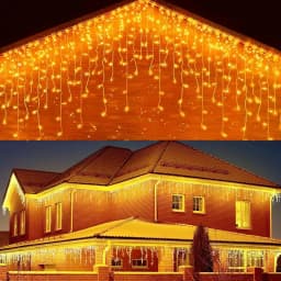Christmas Decoration 2026 Fairy Lights Led lcicle String Lights Outdoor Curtain Garland Street Garland On The House Party 2025