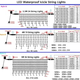 Christmas Decoration 2026 Fairy Lights Led lcicle String Lights Outdoor Curtain Garland Street Garland On The House Party 2025