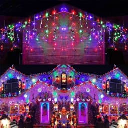 Christmas Decoration 2026 Fairy Lights Led lcicle String Lights Outdoor Curtain Garland Street Garland On The House Party 2025