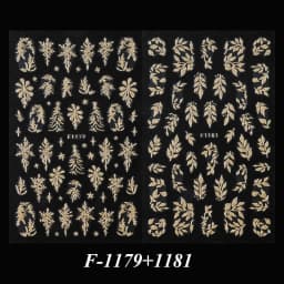 2PCS Golden Glitter Leaf Nail Art Stickers Shinny Christmas Trees Snowflake Sliders Japanese Winter Y2K Leaves Manicure Decor