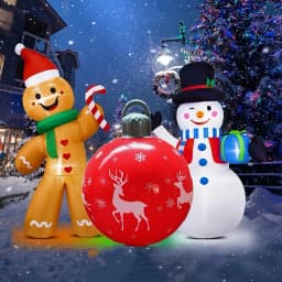 1 Pc 40cm PVC Inflatable Christmas Decoration Ball Ornament. Christmas Outdoor Holiday Yard Lawn Porch Decoration