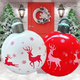 1 Pc 40cm PVC Inflatable Christmas Decoration Ball Ornament. Christmas Outdoor Holiday Yard Lawn Porch Decoration
