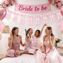 1set Pink Bow Ribbon Hanging Garland for Kids Birthday Party Wedding Baby Shower Decoration Christmas Satin Ribbon Home Ornament