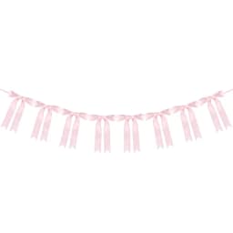 1set Pink Bow Ribbon Hanging Garland for Kids Birthday Party Wedding Baby Shower Decoration Christmas Satin Ribbon Home Ornament