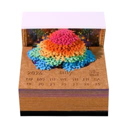 2027 3D Calendar Memo Pad Led Time Piece Calendar Tree of Chakra Desk Calendar Paper Carving Sticky Calendar For Christmas Gifts