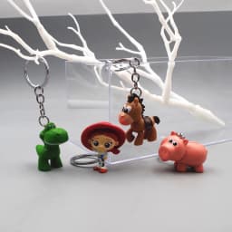 Anime Toy Story Woody Buzz Lightyear Action Figure Keychain Figure Jessie Woody Alien Key Ring Toys For Kids Christmas Gift