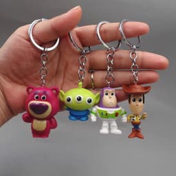Anime Toy Story Woody Buzz Lightyear Action Figure Keychain Figure Jessie Woody Alien Key Ring Toys For Kids Christmas Gift