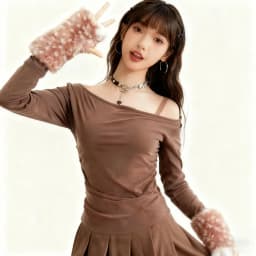 Christmas Deer Pattern Dew Finger Hair Gloves Elk Series Faux Fur Japanese Half Finger Winter Fawn Spot Warm Plush Accessories