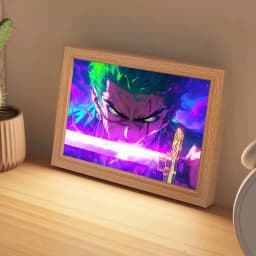 Anime Character One Piece Luffy Zorro Animated Frame LED Light Study Bedroom Christmas Birthday Gift