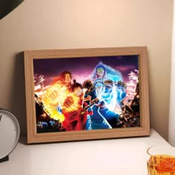 Anime Character One Piece Luffy Zorro Animated Frame LED Light Study Bedroom Christmas Birthday Gift