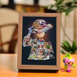 Anime Character One Piece Luffy Zorro Animated Frame LED Light Study Bedroom Christmas Birthday Gift