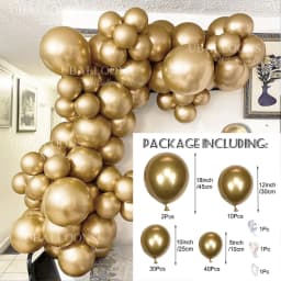 Chrome Gold Balloons Garland 5 10 12 18inch Metallic Gold Chrome Balloons Arch for Birthday Christmas Wedding Party Decorations