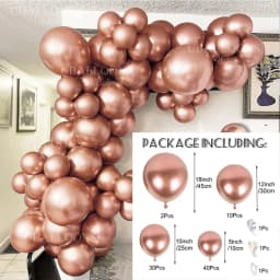 Chrome Gold Balloons Garland 5 10 12 18inch Metallic Gold Chrome Balloons Arch for Birthday Christmas Wedding Party Decorations