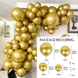 Chrome Gold Balloons Garland 5 10 12 18inch Metallic Gold Chrome Balloons Arch for Birthday Christmas Wedding Party Decorations