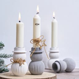 Christmas Snowman Candlestick Silicone Mold DIY 3D Stripe Concrete Candle Holder Long Wax Base Craft Gift Mold Xmas Party Decor