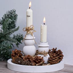 Christmas Snowman Candlestick Silicone Mold DIY 3D Stripe Concrete Candle Holder Long Wax Base Craft Gift Mold Xmas Party Decor