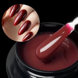Jillnails 50G Builder Nail Gel Christmas Red Burgundy Self Leveling Medium UV Led Gel 50ml