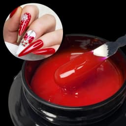 Jillnails 50G Builder Nail Gel Christmas Red Burgundy Self Leveling Medium UV Led Gel 50ml