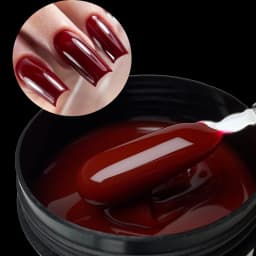Jillnails 50G Builder Nail Gel Christmas Red Burgundy Self Leveling Medium UV Led Gel 50ml