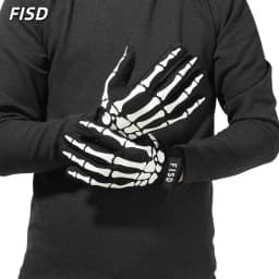 FISD DH MX Long Finger Gloves All-Season Model Christmas Night Light Ghost Claw Anti-Slip Durable for Football Off-Road Moto