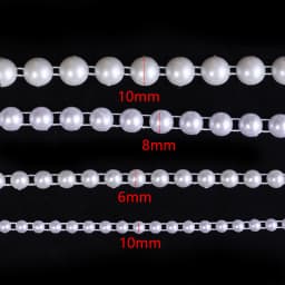 5yards/roll ABS Imitation Pearl Half Round Pearls Chain 4-10mm Cotton Thread Beads Chain For Wedding Party Christmas Decoration