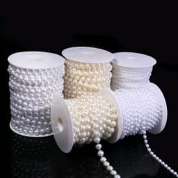 5yards/roll ABS Imitation Pearl Half Round Pearls Chain 4-10mm Cotton Thread Beads Chain For Wedding Party Christmas Decoration