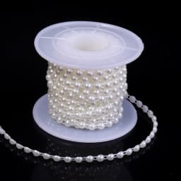 5yards/roll ABS Imitation Pearl Half Round Pearls Chain 4-10mm Cotton Thread Beads Chain For Wedding Party Christmas Decoration