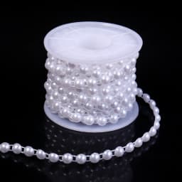 5yards/roll ABS Imitation Pearl Half Round Pearls Chain 4-10mm Cotton Thread Beads Chain For Wedding Party Christmas Decoration