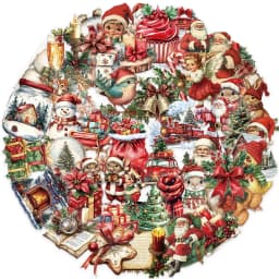 50 Pieces Transparent Cartoon Retro Christmas Sticker Pack - Waterproof Clear PET Decals for Journal, Guitar Notebook Decoration