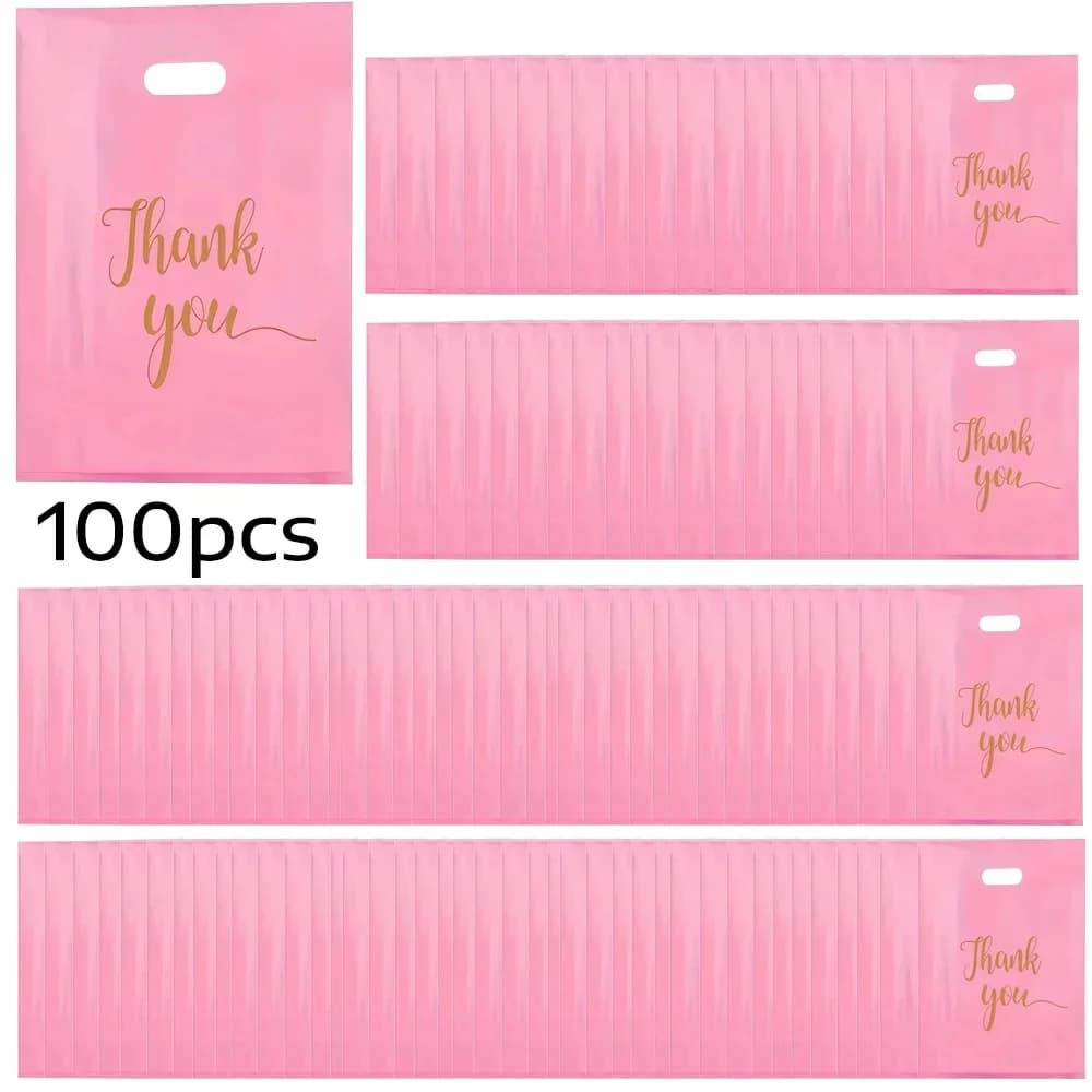 100 pcs Plastic Gift bag Christmas Halloween back to school party birthday gift thank you gift bag anniversary clothing bag
