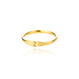 Fashion Initial Signet Ring 7 Size Gold Color Dainty Rings Women Stainless Steel Letters Wedding Christmas Jewelry Accessories