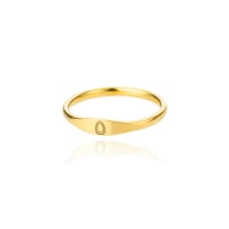 Fashion Initial Signet Ring 7 Size Gold Color Dainty Rings Women Stainless Steel Letters Wedding Christmas Jewelry Accessories