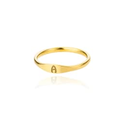 Fashion Initial Signet Ring 7 Size Gold Color Dainty Rings Women Stainless Steel Letters Wedding Christmas Jewelry Accessories
