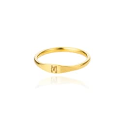 Fashion Initial Signet Ring 7 Size Gold Color Dainty Rings Women Stainless Steel Letters Wedding Christmas Jewelry Accessories